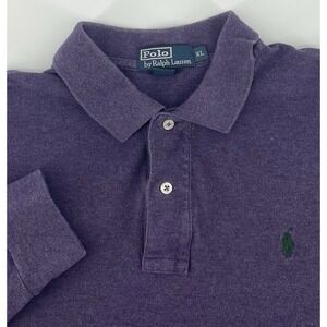 Polo Ralph Lauren Men's Long Sleeve Purple XL Polo Shirt  Classic Pony Logo